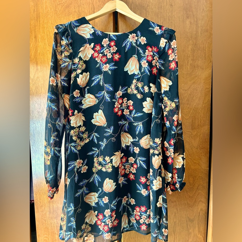 Sheer shift dress with lining